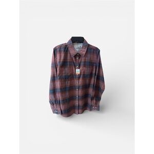 Ridgecut Toughwear Size L Plaid  1/2 Button Down Long Sleeve Shirt Women's
